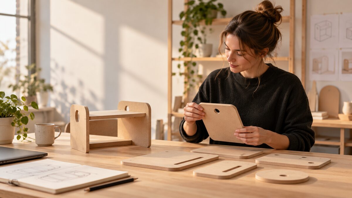 CNC-milled MDF shapes for product design