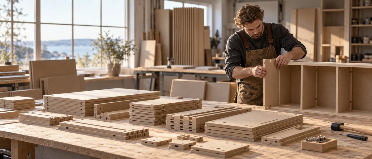CNC-milled MDF parts for joinery